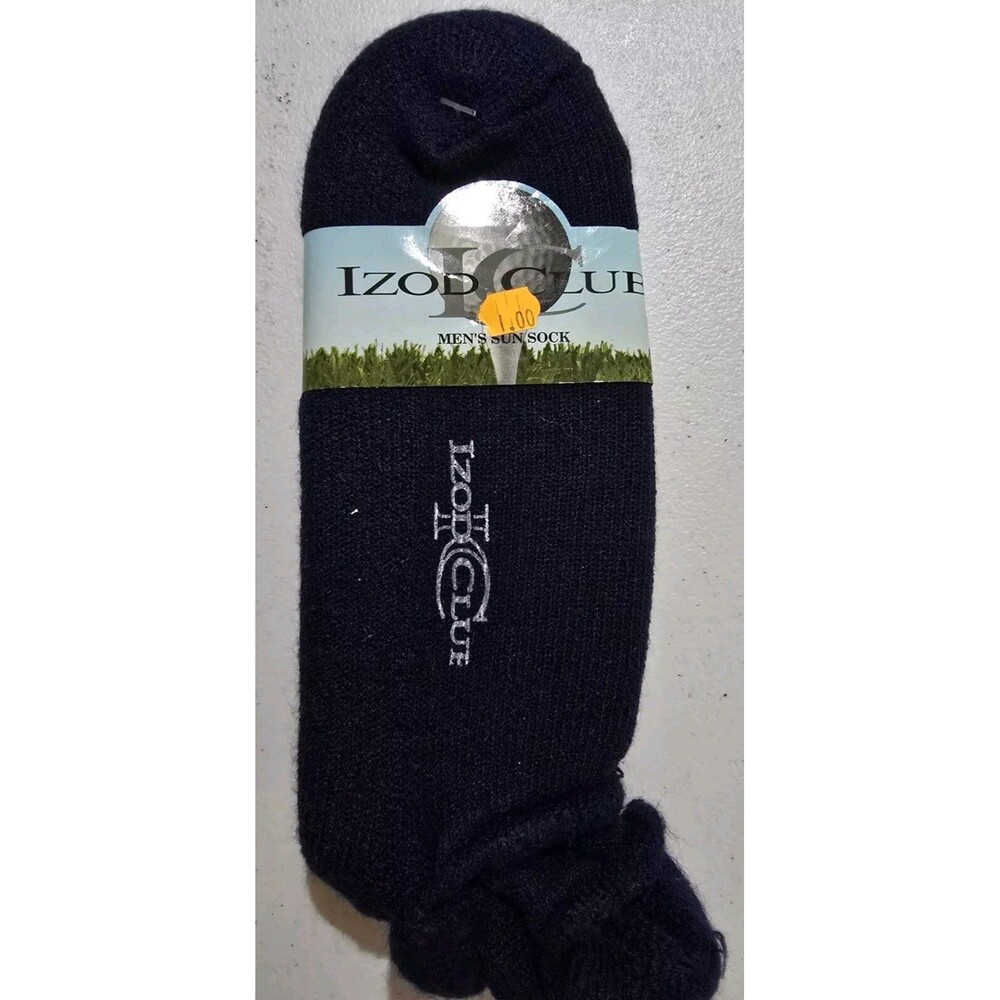 Vintage NWT Izod Club Mens Ankle Socks Golf Casual Athletic Blue 10-13 USA Made